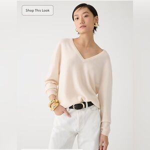 J.Crew Cashmere V-Neck Relaxed Sweater